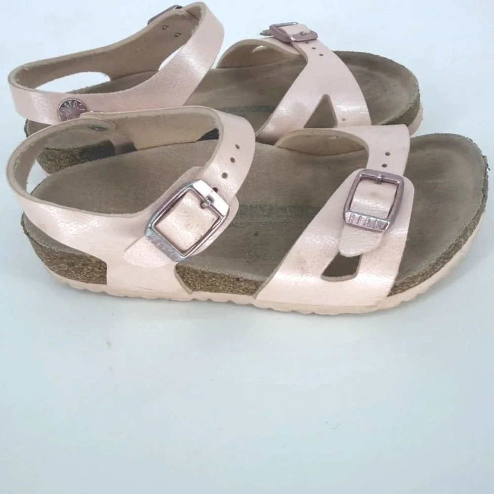 Birkenstock Rio Kids Metallic Pink Slingback Sandals Size 30 L12‎